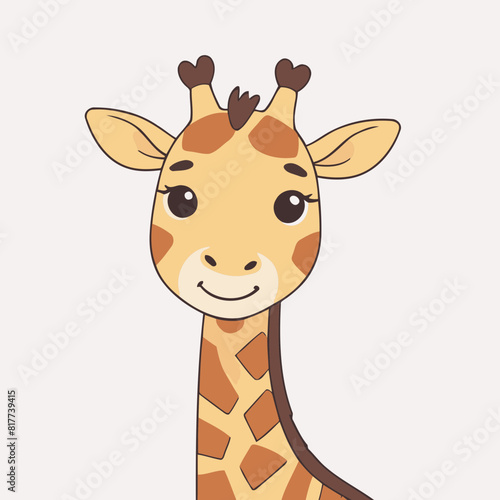 Cute vector illustration of a Giraffe for youngsters' picture books
