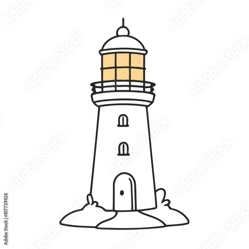 Vector illustration of a playful Lighthouse for preschoolers' storytime © meastudios