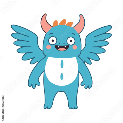 Cute vector illustration of a Monster for youngsters' imaginative stories
