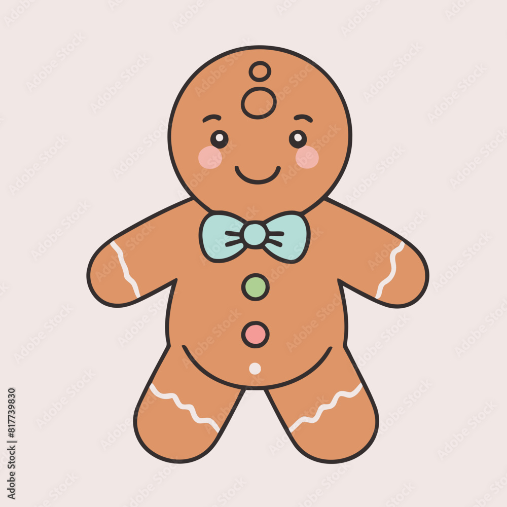 Cute vector illustration of a Gingerman for toddlers Cute vector illustration of a Gingerman for toddlers
