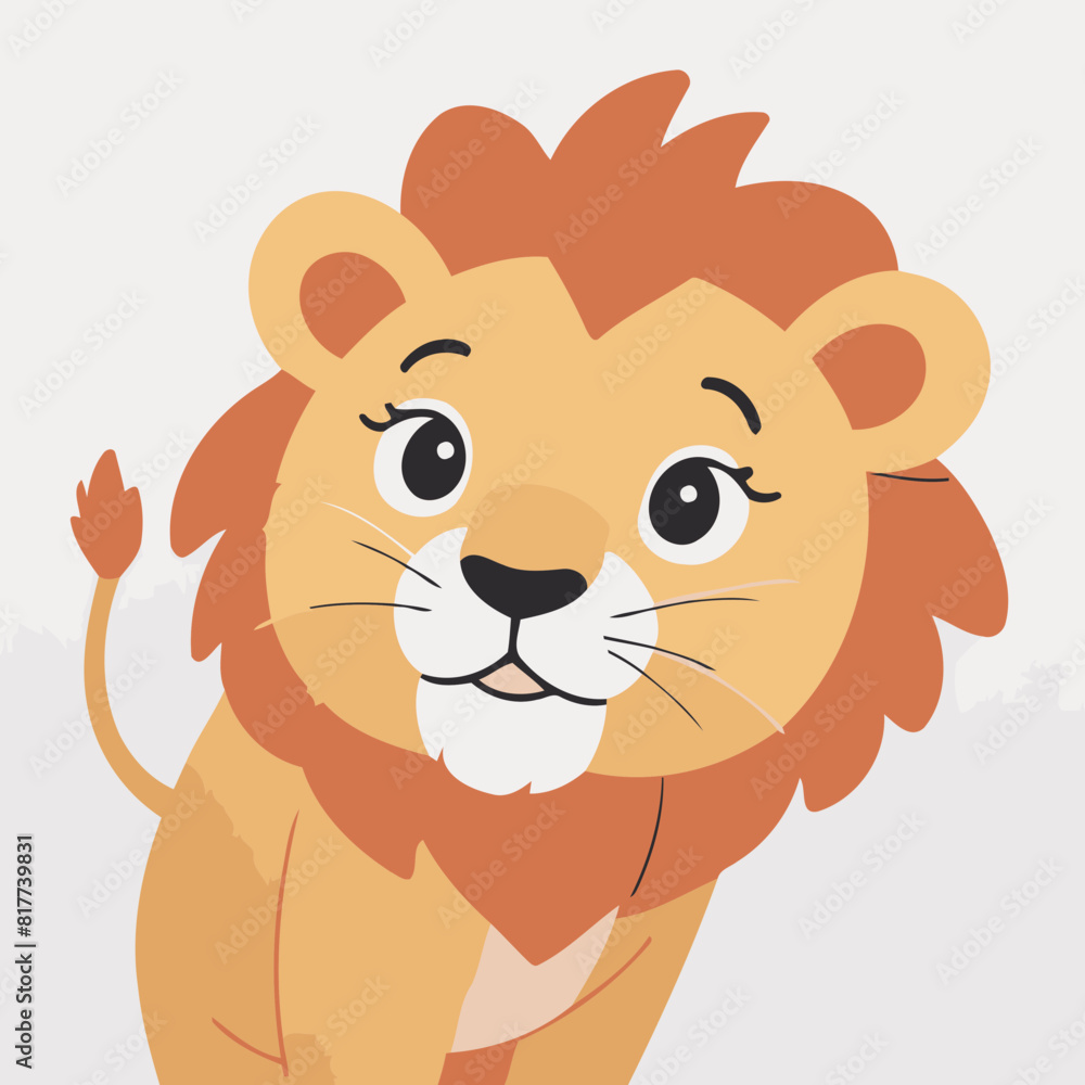 Vector illustration of a delightful Lion for early readers' enjoyment Vector illustration of a delightful Lion for early readers' enjoyment