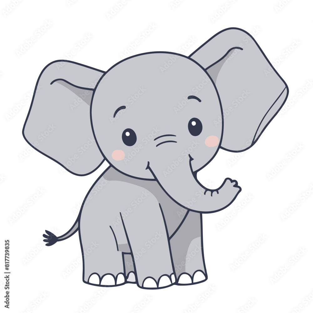 Vector illustration of a cute Elephant for children Vector illustration of a cute Elephant for children