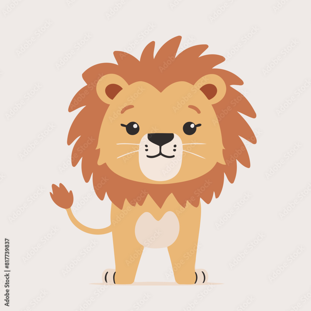 Vector illustration of a charming Lion for toddlers' learning adventures Vector illustration of a charming Lion for toddlers' learning adventures