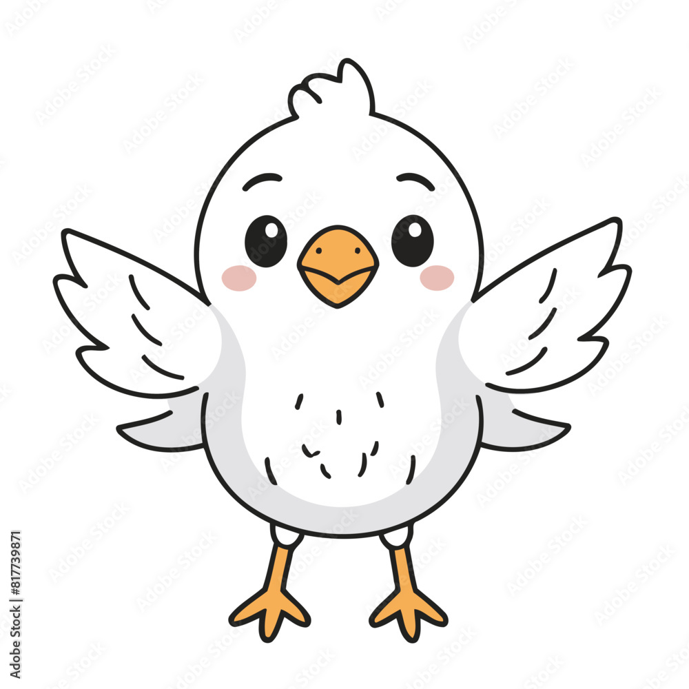 Vector illustration of a cute Bird for children story book Vector illustration of a cute Bird for children story book
