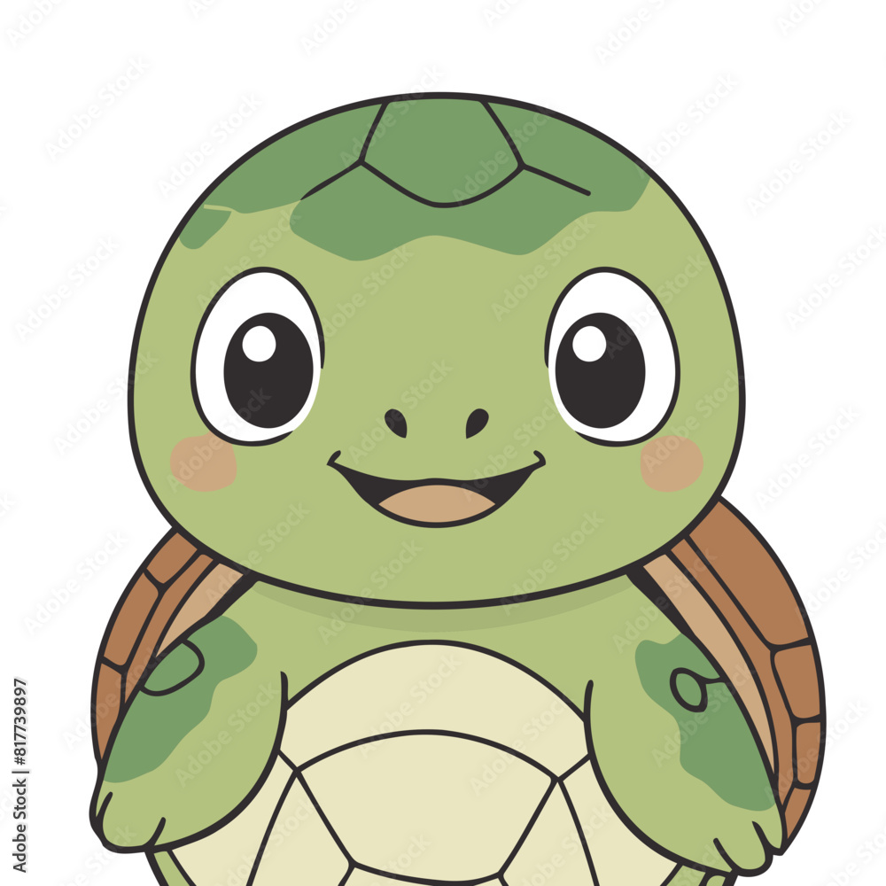 Obraz premium Vector illustration of a cute Turtle for toddlers