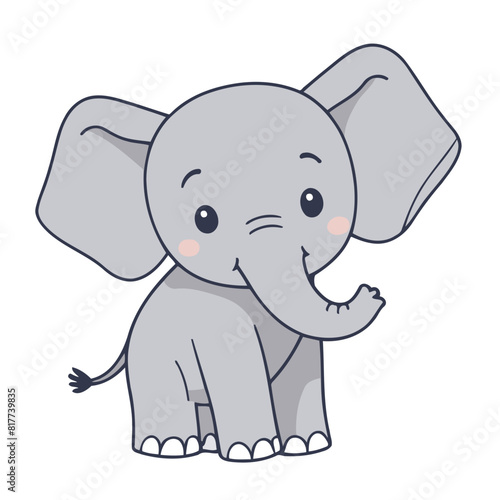 Vector illustration of a cute Elephant for children