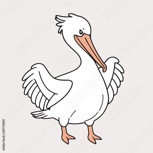 Vector illustration of a delightful Pelican for early readers' enjoyment