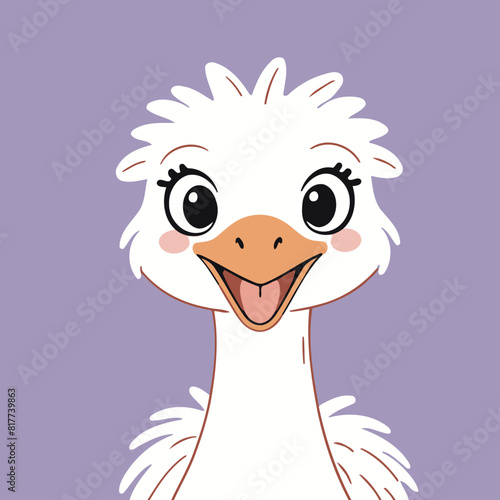 Cute Ostrich for young readers' picture book vector illustration photo