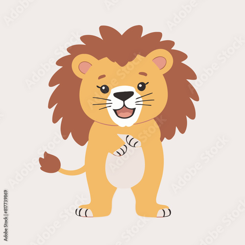 Cute Lion for children story book vector illustration
