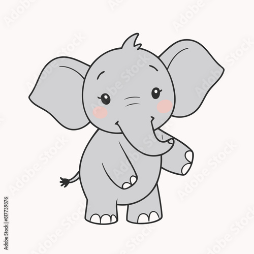 Vector illustration of an endearing Elephant for kids' bedtime stories