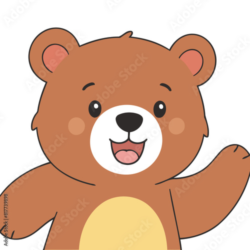 Vector illustration of a sweet Bear for youngsters' imaginative journeys