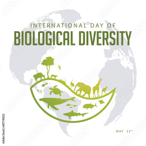 International day of biological diversity. Vector illustration. Celebrated every year on 22 may. Suitable for greeting cards, templates, social media etc