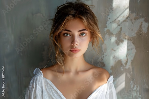 Woman in white dress posing for picture