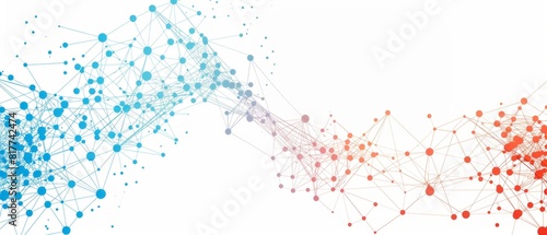 Abstract Network Connections on White Background..