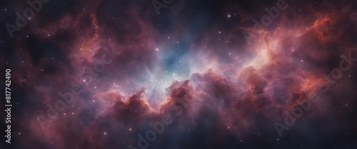 Nebula in deep space with stars  © abu