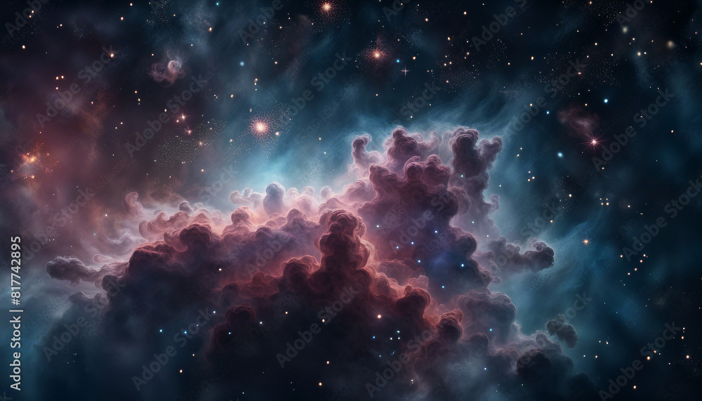 Fototapeta premium Nebula in deep space with stars 