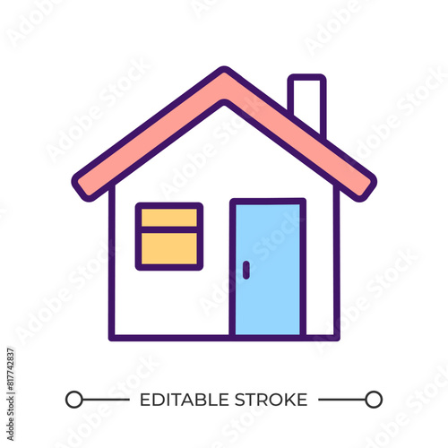 Home rent RGB color icon. Homeowner. Property purchase. Real estate agency service. House insurance. Property safety. Isolated vector illustration. Simple filled line drawing. Editable stroke