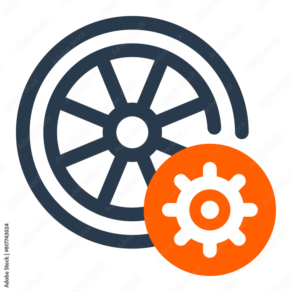 Obraz premium Wheel for Bike Race Speed Vector Icon Illustration