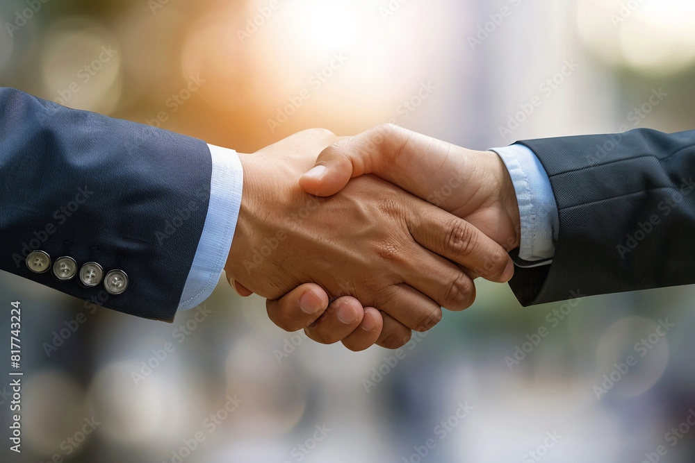 Businessmen making handshake with partner greeting Businessmen making handshake with partner greeting