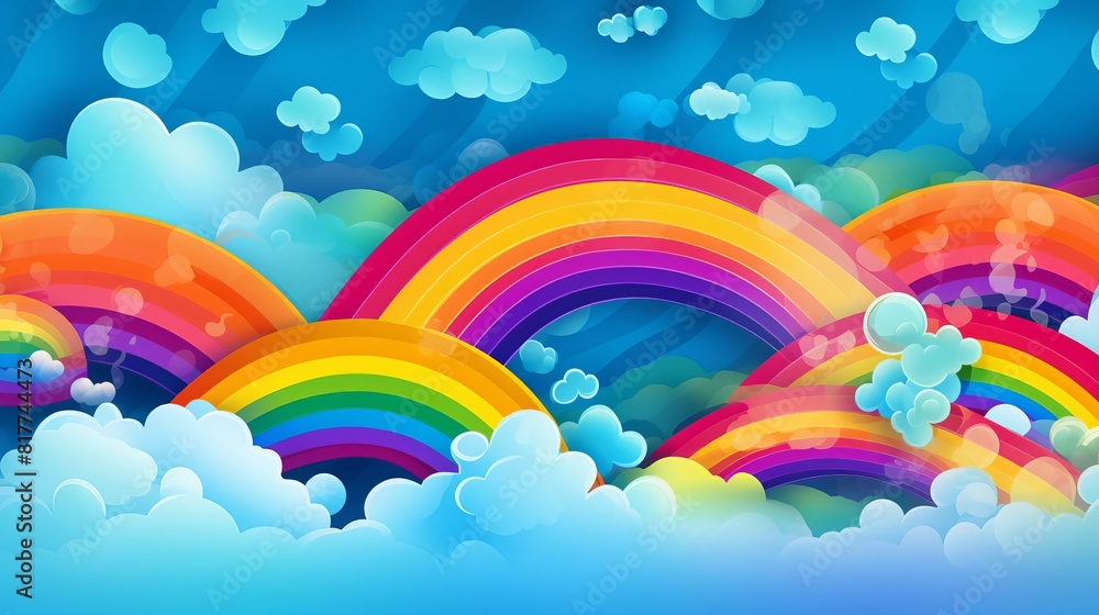 Happy Pride Month with rainbow background Happy Pride Month with rainbow background