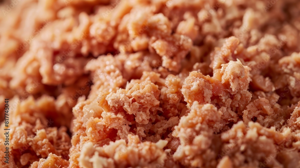 Macro view of ground chicken, emphasizing the fine texture and freshness, perfect for nutritious burgers, dynamic, Blend mode, spotlessly isolated backdrop Macro view of ground chicken, emphasizing the fine texture and freshness, perfect for nutritious burgers, dynamic, Blend mode, spotlessly isolated backdrop