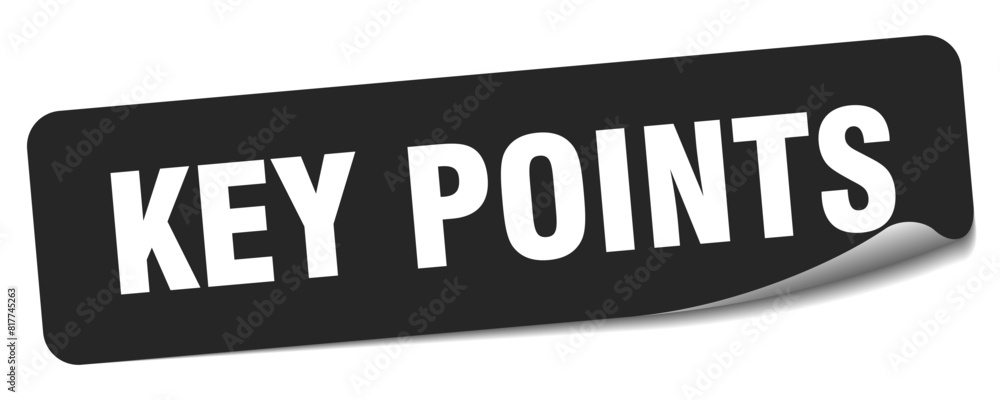key points sticker. key points label key points sticker. key points label