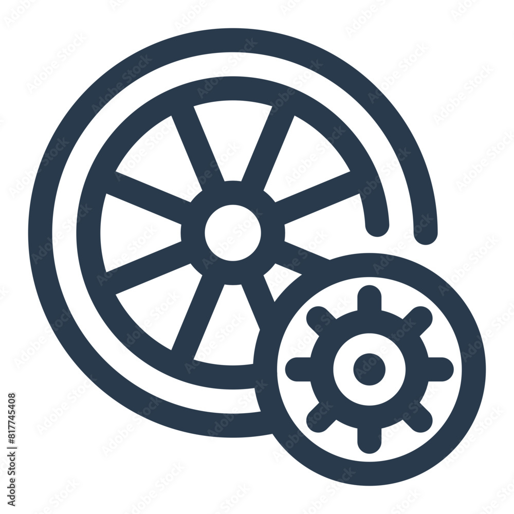 Obraz premium Wheel for Bike Race Speed Vector Icon Illustration