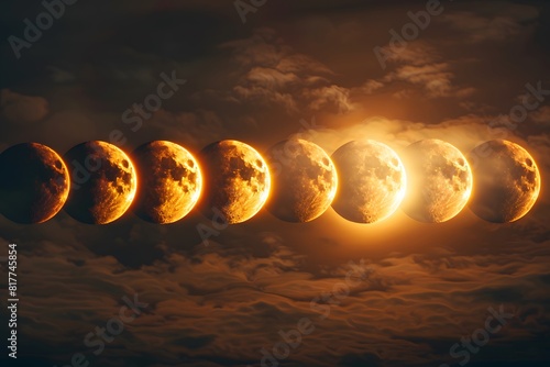 Phases of the moon in a row photo