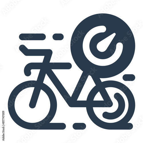 Time Trial in Bike Race Vector Icon Illustration photo