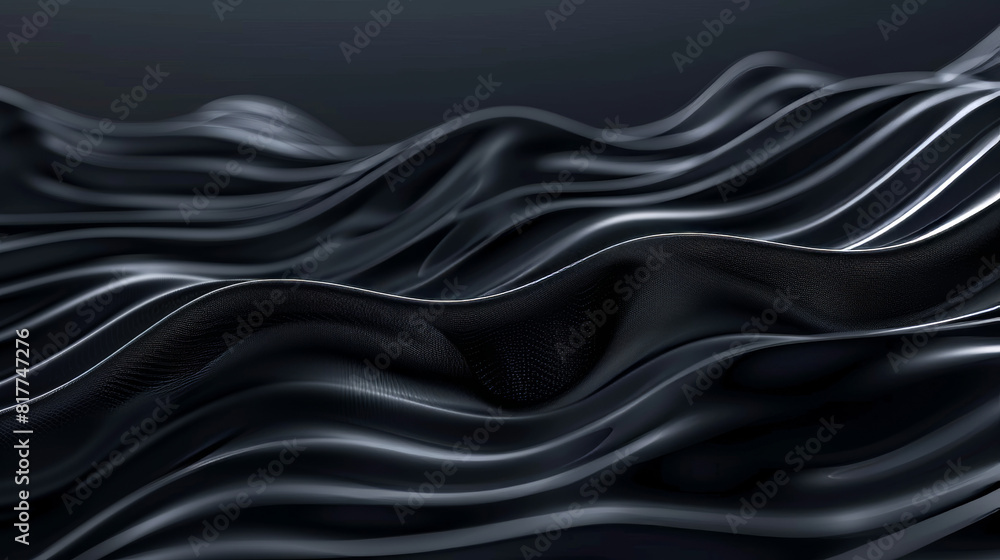 Monochromatic wave background in black, featuring a wavy pattern with soft curves, surrounded by subtle texture and tiny waves, copyspace, background Monochromatic wave background in black, featuring a wavy pattern with soft curves, surrounded by subtle texture and tiny waves, copyspace, background