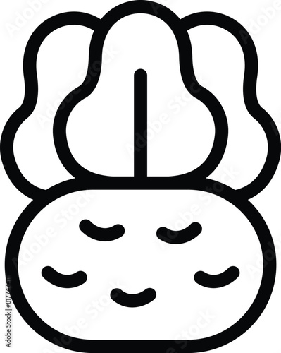 Stem turnip icon outline vector. German cabbage. Raw fresh kohlrabi