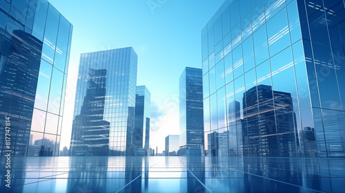 Wallpaper Mural Office building glass modern architecture. Business center. Skyscrapers Torontodigital.ca