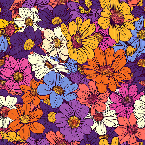 Floral vintage seamless pattern