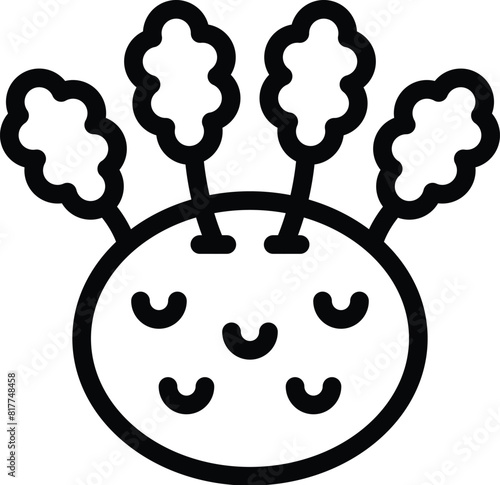 Garden kohlrabi veggie icon outline vector. Turnip cabbage harvest. Healthy organic greens