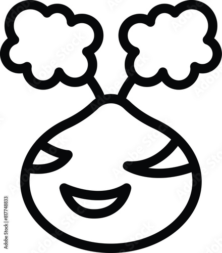 Fresh farming kohlrabi icon outline vector. Vitamin veggie turnip. Garden nutritious brassica vegetable