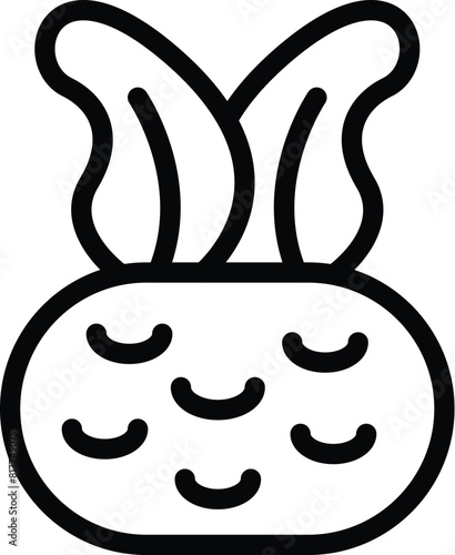 Natural kohlrabi crop icon outline vector. Homegrown vegetable. Crunchy turnip cabbage