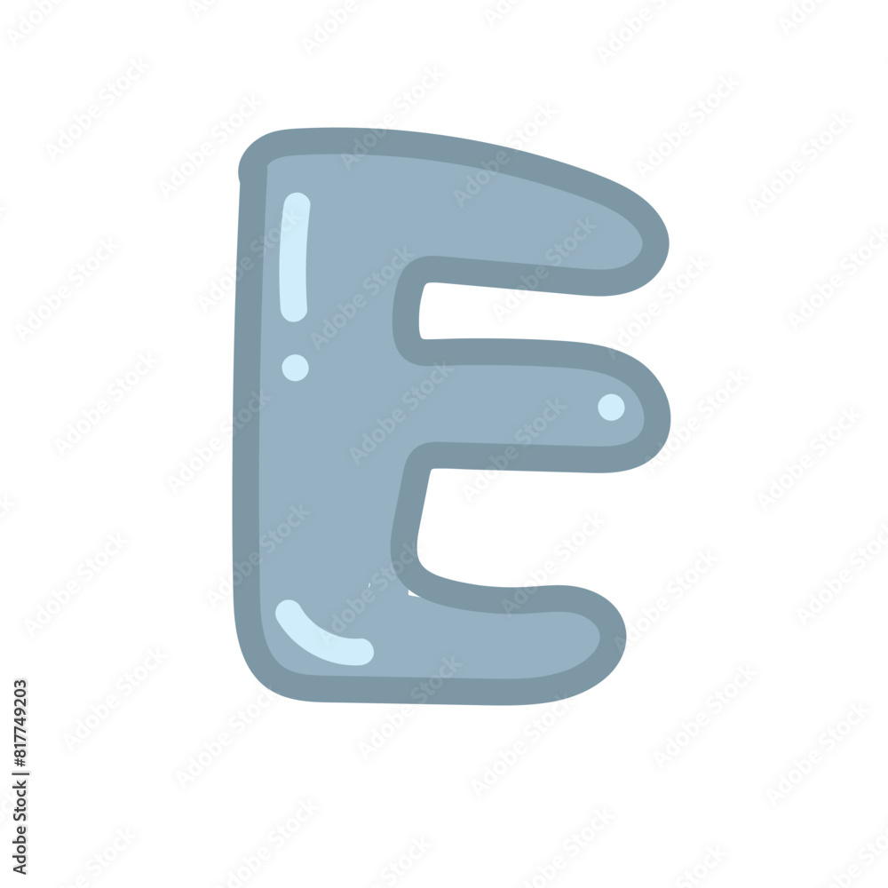 Hand drawn letter E in bubble style Hand drawn letter E in bubble style