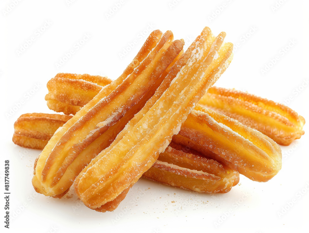 A pile of churros with sugar on top