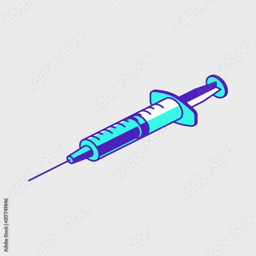Syringe isometric vector icon illustration