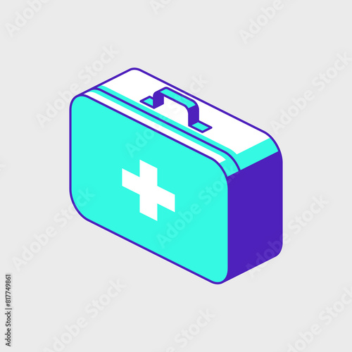 First Aid Kit isometric vector icon illustration