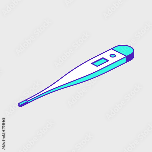 Digital thermometer isometric vector icon illustration