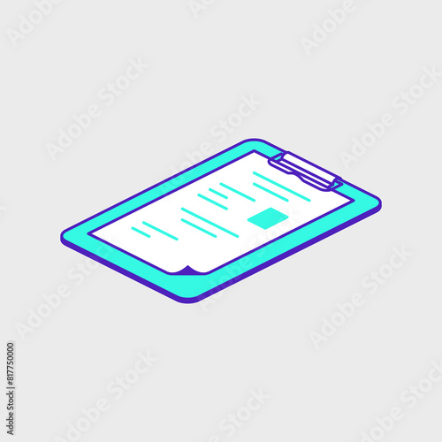 Medical record isometric vector icon illustration