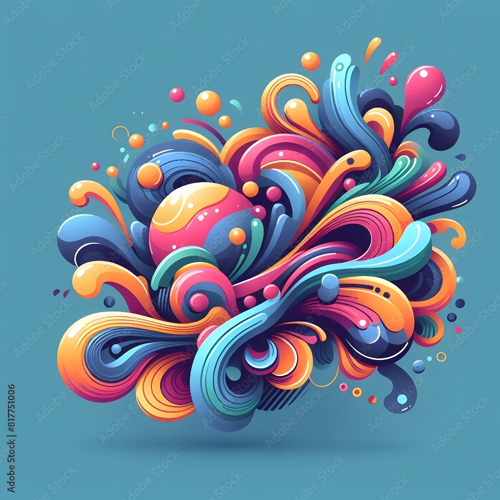 AI Generate of Colorful Fluid Liquid Shapes as Abstract Decoration or Abstract Banner AI Generate of Colorful Fluid Liquid Shapes as Abstract Decoration or Abstract Banner