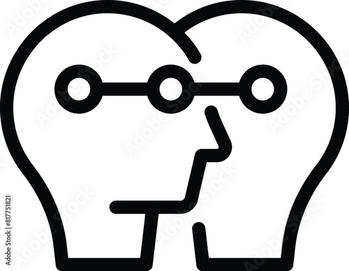 Communication coaching icon outline vector. Brainstorming strategy. Managing interpersonal balance