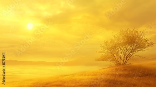 beautiful gold sky landscape background