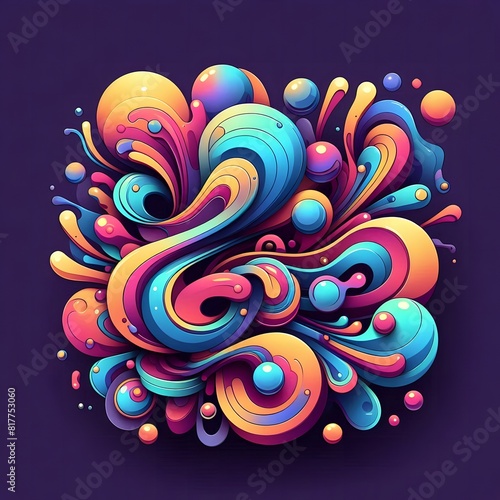 AI Generate of Colorful Fluid Liquid Shapes as Abstract Decoration or Abstract Banner