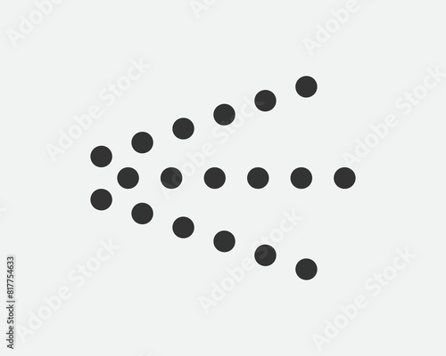 Spray icon of aerosol or airbrush for water gas nozzle steam, perfume deodorant, graffiti paint. Sign shower drops, disinfection, cleaning.