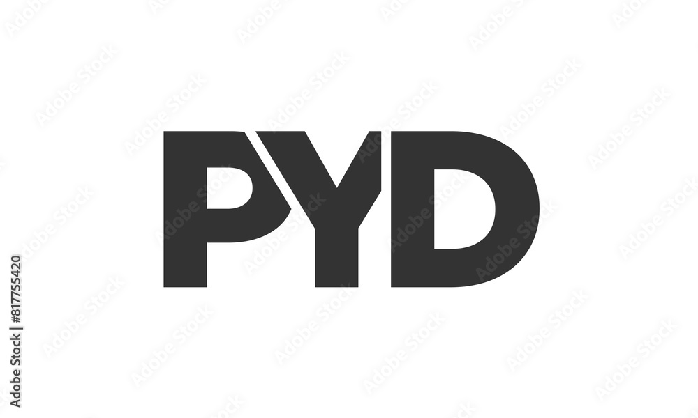 PYD logo design template with strong and modern bold text. Initial based vector logotype featuring simple and minimal typography. Trendy company identity.