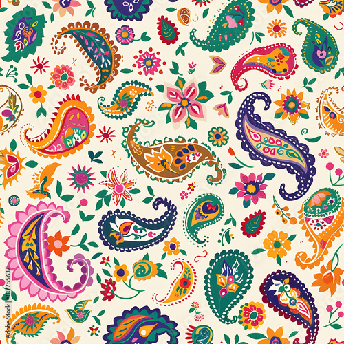 Folklore Paisley Pattern Design photo