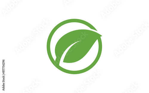 Wallpaper Mural Green leaf icons. Leaves of trees and plants. Leaves icon.Elements design for natural, eco, bio, vegan labels. Vector illustration. Torontodigital.ca